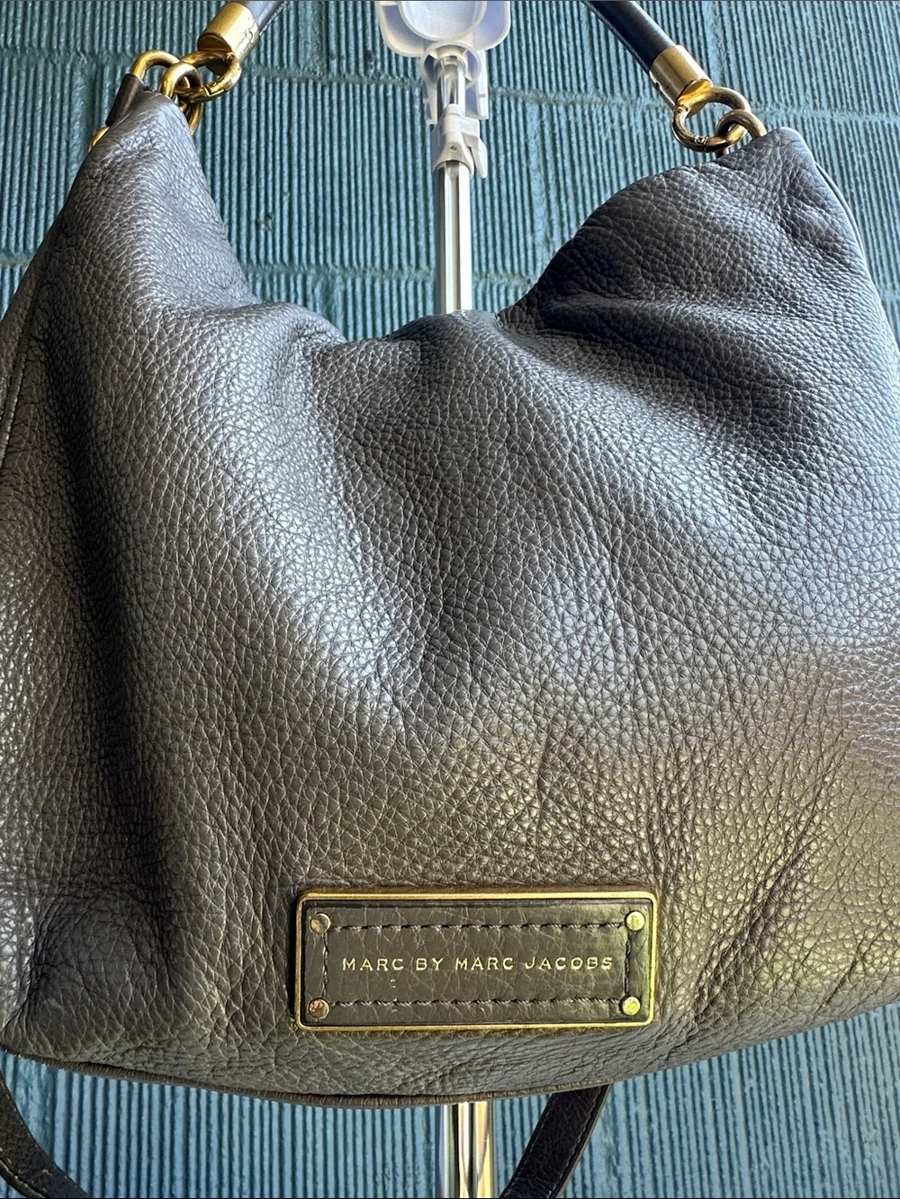 Marc Jacobs Pebbled Gray Leather Hobo
